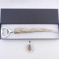 Scottish Red Deer Antler Bottle Opener with Keyring: Lairg Highland Stag