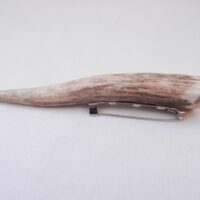 Red Deer Antler Kilt Pin: Scottish Burr Elm Sapwood Gift