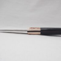 Scottish Bog Oak Sgian Dubh: Damascus Steel Blade, Antler Handle
