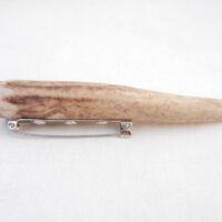 Scottish Stag Antler Kilt Pin: Burr Wych Elm, Handmade