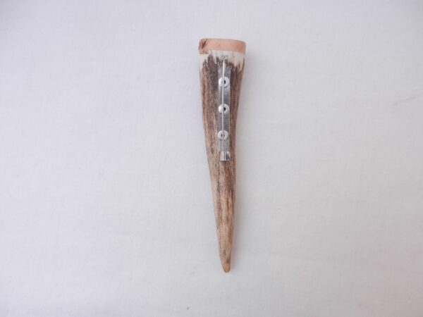Red Deer Antler Kilt Pin: Scottish Burr Elm Sapwood Gift