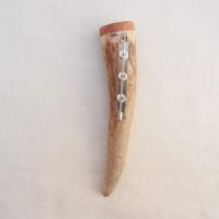 Scottish Stag Antler Kilt Pin: Burr Wych Elm, Handmade