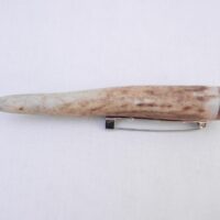 Scottish Stag Antler Kilt Pin: Burr Wych Elm, Handmade