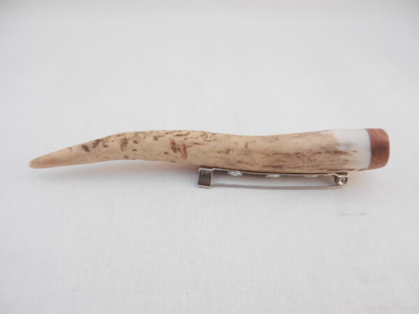 DSCN2926 Scottish Red Deer Antler Kilt Pin: Burr Wych Elm, Handmade