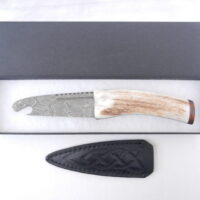 Scottish Red Deer Antler and Snakewood Damascus Sgian Brew