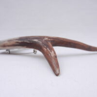 DSCN3074 Scottish Roe Buck Antler Kilt Pin with Bog Oak - Large size
