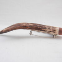 DSCN3097 Scottish Roe Buck Antler Kilt Pin with Burr Wych Elm