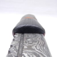 DSCN3114 Natural Blackthorn Damascus Sgian Dubh with Bog Oak and Brazilian Purpleheart centre