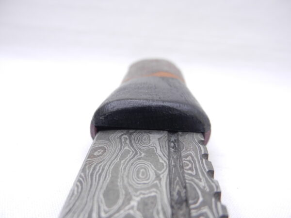 DSCN3121 Natural Blackthorn Damascus Sgian Dubh with Bog Oak and Brazilian Purpleheart centre