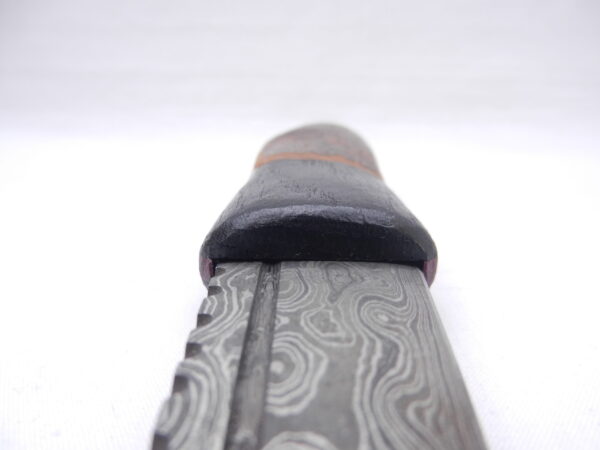 DSCN3122 Natural Blackthorn Damascus Sgian Dubh with Bog Oak and Brazilian Purpleheart centre