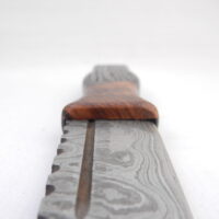 DSCN3142 Bog Oak and Desert Ironwood Burr Damascus Steel Sgian Dubh- sharpened