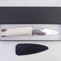 DSCN3162 Natural Sgian Dubh in Scottish Red Deer Antler with Wych Elm centre