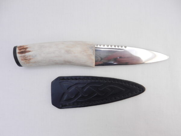 DSCN3170 Natural Sgian Dubh in Scottish Red Deer Stag Antler and Bog Oak