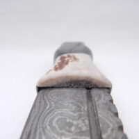 DSCN3251 Scottish Bog Oak and Natural Antler Damascus Sgian Dubh