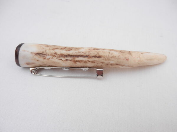 DSCN3277 Scottish Red Deer Antler Kilt Pin with Surinese Snakewood