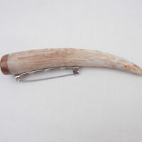 DSCN3281 Scottish Red Deer Antler Kilt Pin with Burr Wych Elm