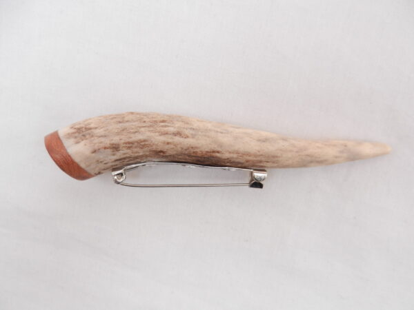 Scottish Red Deer Antler Kilt Pin with Burr Wych Elm