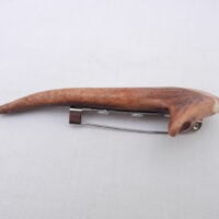 DSCN3293 Scottish Roe Buck Antler Kilt Pin with Burr Wych Elm