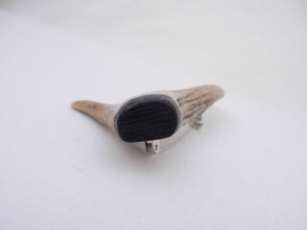 DSCN3296 Scottish Roe Buck Antler Kilt Pin with Bog Oak