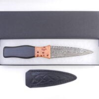 DSCN3362 Damascus Steel Sgian Dubh in African Blackwood and Burr Wych Elm Sapwood