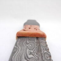 DSCN3367 Damascus Steel Sgian Dubh in African Blackwood and Burr Wych Elm Sapwood