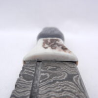 DSCN3407 Special listing for Laura - Scottish Bog Oak and Natural Antler Damascus Sgian Dubh - sharpened
