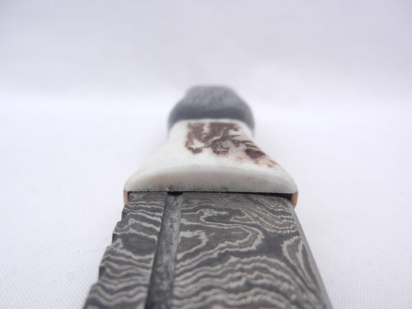 DSCN3407 Special listing for Laura - Scottish Bog Oak and Natural Antler Damascus Sgian Dubh - sharpened