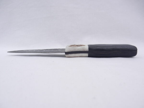 Scottish Bog Oak and Natural Antler Damascus Sgian Dubh