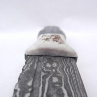 Scottish Bog Oak and Natural Antler Damascus Sgian Dubh