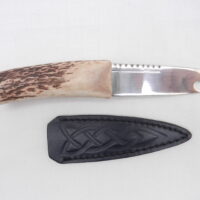 DSCN3434 Scottish Red Deer Antler and Burr Wych Elm Sgian Brew, Scottish gift, bottle opener