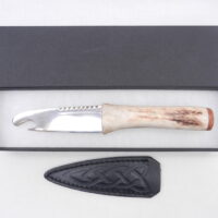 Scottish Red Deer Antler and Burr Wych Elm Sgian Brew, Scottish gift, bottle opener