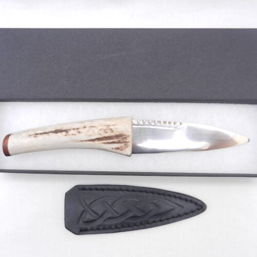 Natural Sgian Dubh in Red Deer Antler and Snakewood, kilt knife, Scottish gift, wedding gift, groom gift, best man gift, mens gift