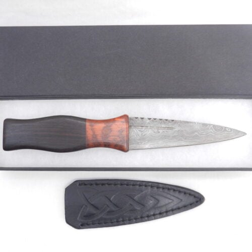 Damascus Sgian Dubh in African Blackwood and Surinese Snakewood