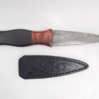 DSCN3503 Damascus Sgian Dubh in African Blackwood and Surinese Snakewood