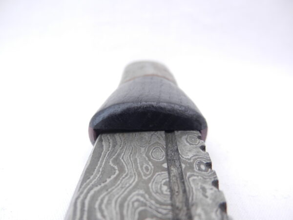 DSCN3515 Natural Blackthorn Damascus Sgian Dubh with Bog Oak and Brazilian Purpleheart centre