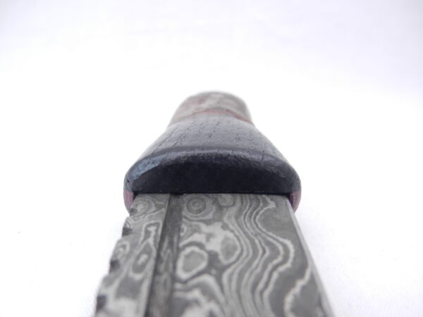 DSCN3516 Natural Blackthorn Damascus Sgian Dubh with Bog Oak and Brazilian Purpleheart centre