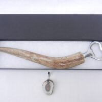 DSCN3523 Scottish Red Deer Antler Bottle Opener with Keyring