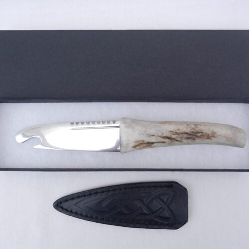 Natural Sgian Brew in Red Deer Stag Antler with Wych Elm centre