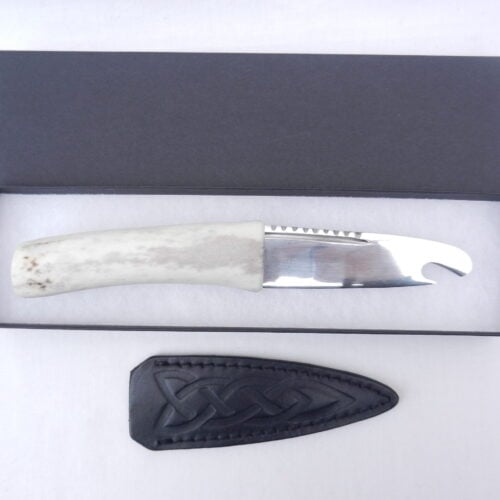 Natural Sgian Brew in Red Deer Stag Antler with Wych Elm centre