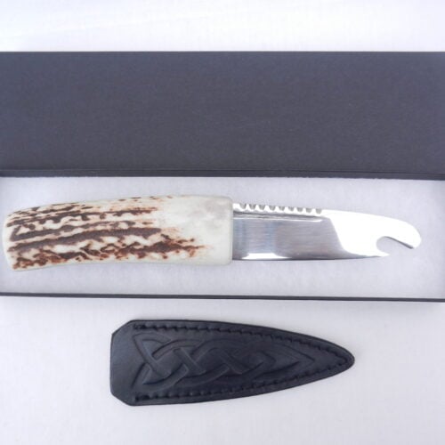 Natural Sgian Brew in Red Deer Stag Antler with Wych Elm centre