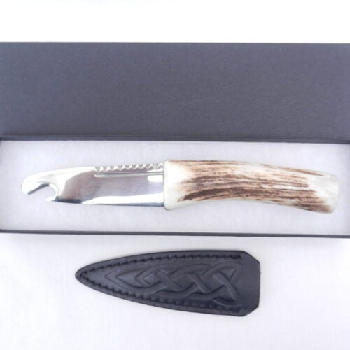 Natural Sgian Brew in Red Deer Stag Antler with Wych Elm centre