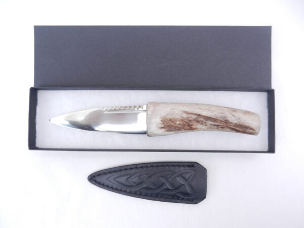 DSCN3600 Natural Sgian Dubh in Scottish Red Deer Antler with Wych Elm centre