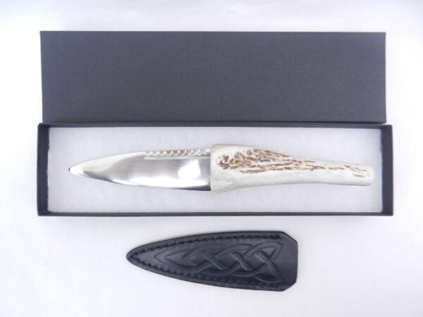 DSCN3614 Natural Sgian Dubh in Scottish Red Deer Antler with Wych Elm centre