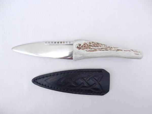DSCN3615 Natural Sgian Dubh in Scottish Red Deer Antler with Wych Elm centre