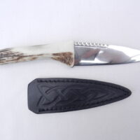 DSCN3622 Natural Sgian Dubh in Scottish Red Deer Antler with Wych Elm centre