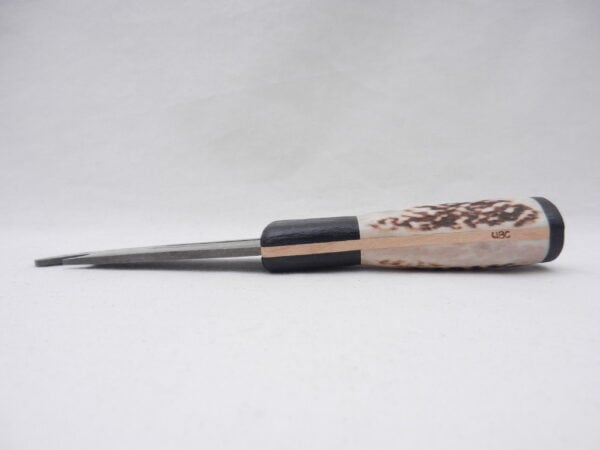 Natural Red Deer Antler and Scottish Bog Oak Damascus Sgian Brew, Scottish gift, antler gift, wedding gift, groom gift