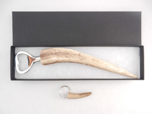 DSCN4057 Scottish Red Deer Antler Bottle Opener with Antler key ring, Scottish gift, antler gift