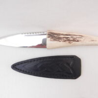 DSCN4117 Natural Sgian Dubh in Scottish Red Deer Antler with Wych Elm centre
