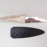 DSCN4118 Natural Sgian Dubh in Scottish Red Deer Antler with Wych Elm centre