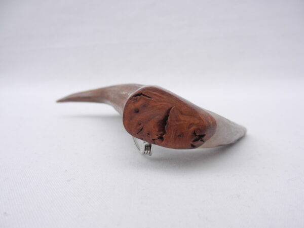 DSCN3884 Scottish Roe Buck Antler Kilt Pin with Burr Wych Elm